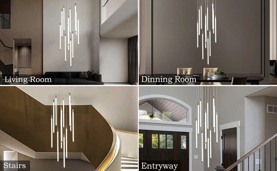 Modern Led Chandelier,8-Light Dimmable Metal Pendant Lights - View #9