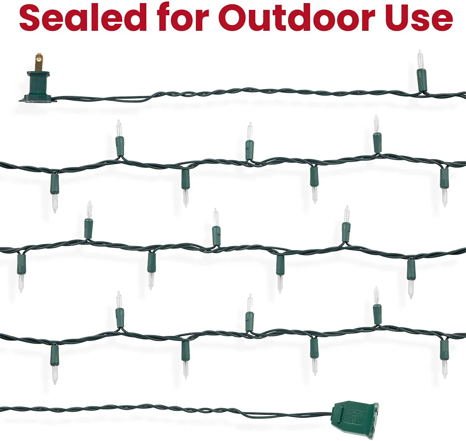 Christmas Lights 100count Clear Green Wire Christmas Lights Set Xmas