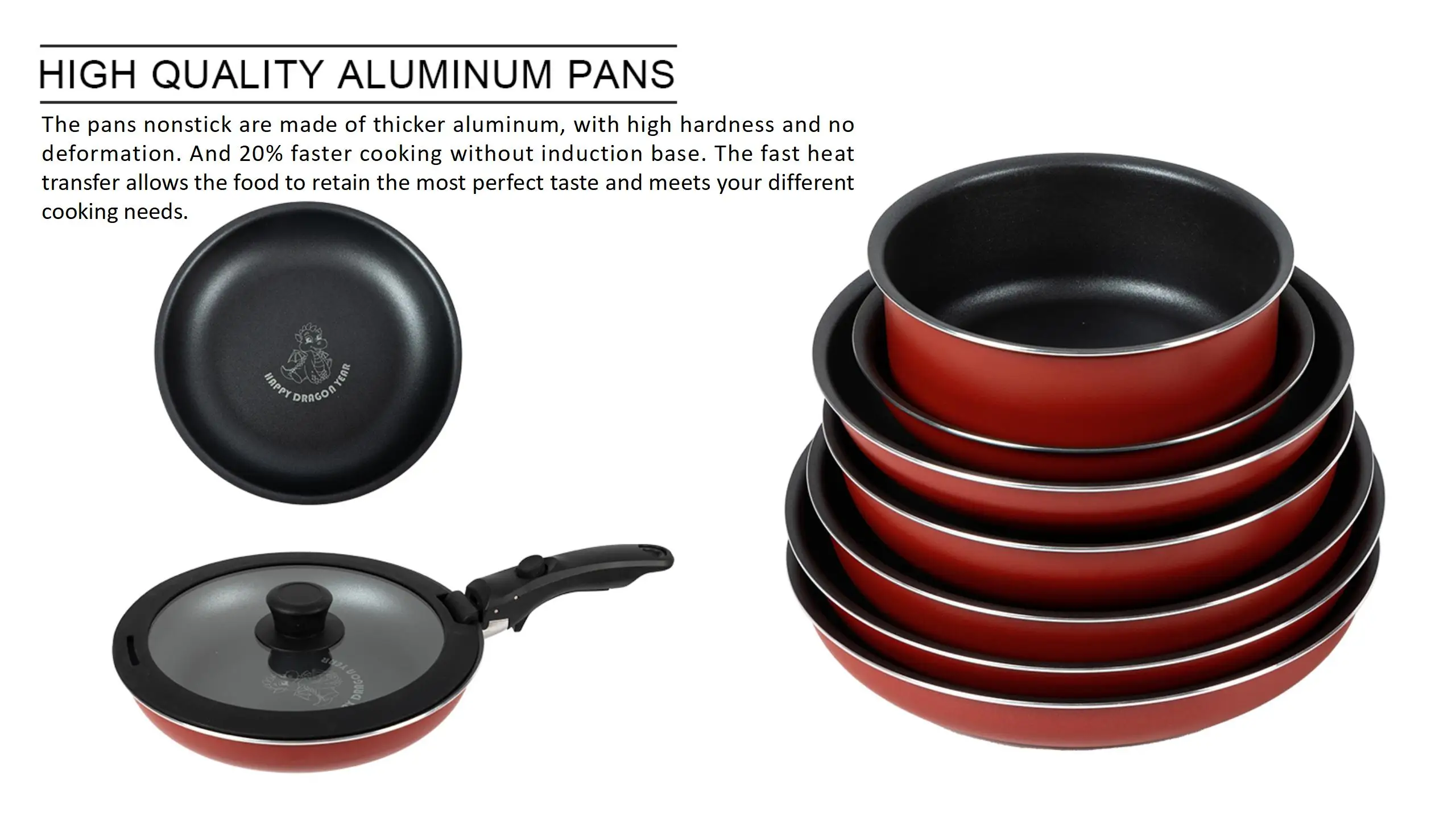 Smartpan High Quality Non Stick Aluminium Cookware Sets Fry Pans