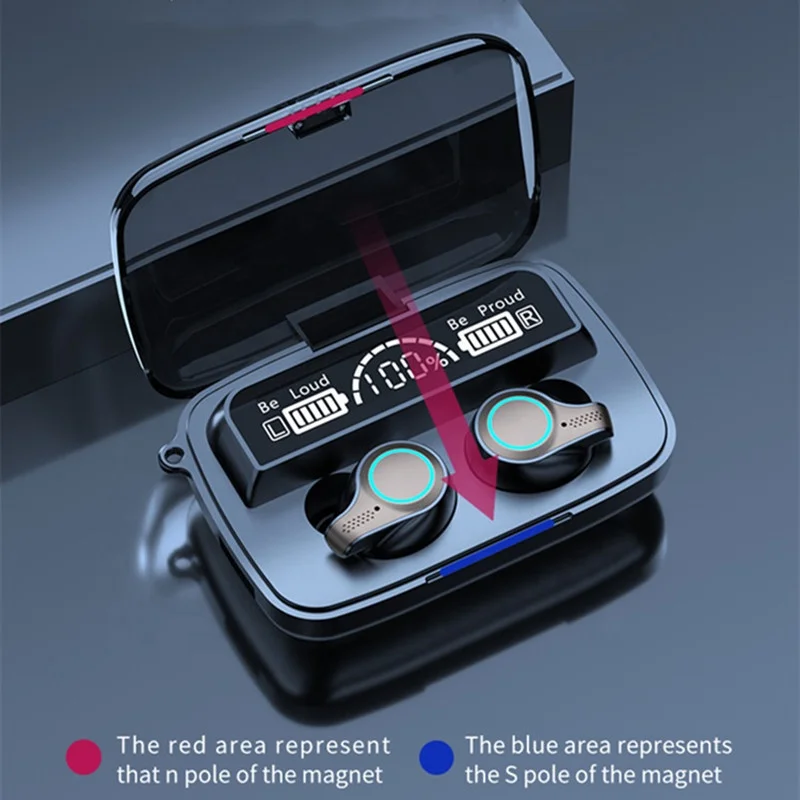 2021 Новое поступление, беспроводные наушники M18 с HD светодиодным дисплеем, мощность 3300 мАч для зарядки мобильного телефона