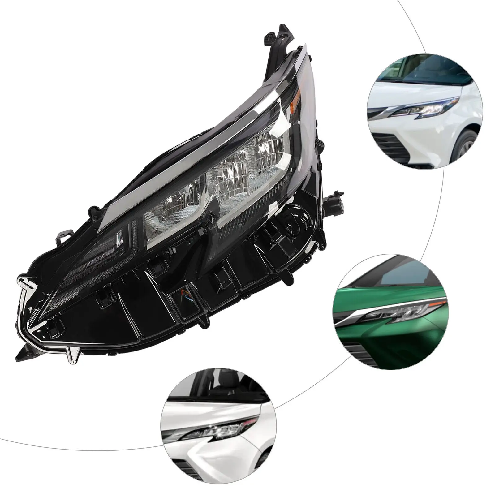 LED white without daytime running light headlight for toyota sienna LE XLE 2022 accessories sienna body kit oem 8115008100