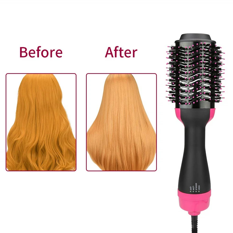 One step Hair Dryer and Volumizer Hot Air Styling Brush with Negative Ion Generator hair straightener curler