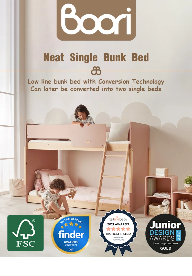 Only B2b Boori Bunk Bed Can Be Split Into Two Single Beds Pink Wooden