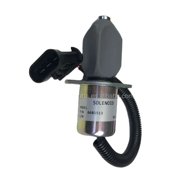 12V Diesel Fuel Stop Solenoid for Bobcat for Kubota Excavator Skid Steer Loader Models S570 S630 S650 S750 753 773 6681513