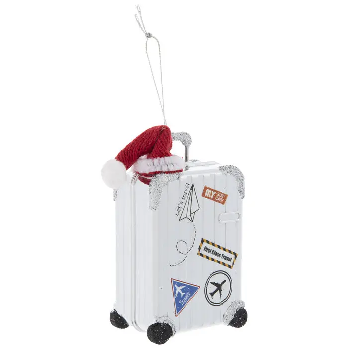 Cute Suitcase Resin Ornament White Tree 