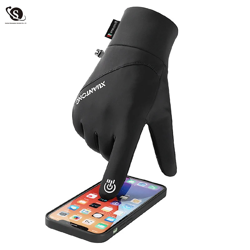 Мужские Зимние перчатки для езды на велосипеде с сенсорным экраном Нескользящие ветрозащитные и водонепроницаемые бега