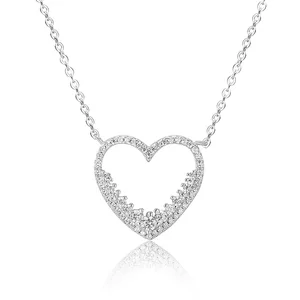 Wedding Jewelry 925 Sterling Silver Women Necklaces Love Heart Brand Design Luxury Necklace