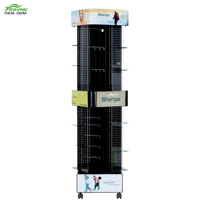 Mobile Metal Pegboard Display Racks With Hooks Pegboard Display Floor