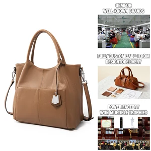 Manufacturer Wholesale Custom Retro Women's Leather Handbag High-quality Cowhide Shoulder Crossbody Bag Large Capacity Tote Bag