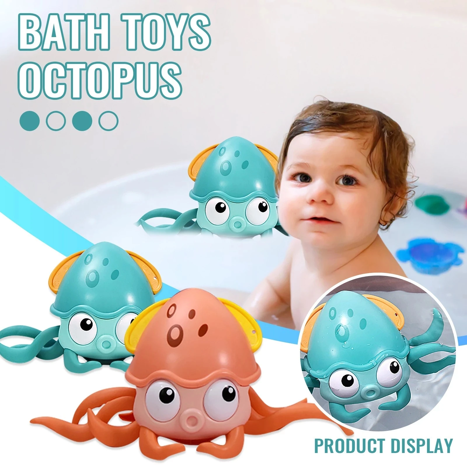 Bath Toys Windup Octopus Pull Baby Walking Toys Animal Swimming Model