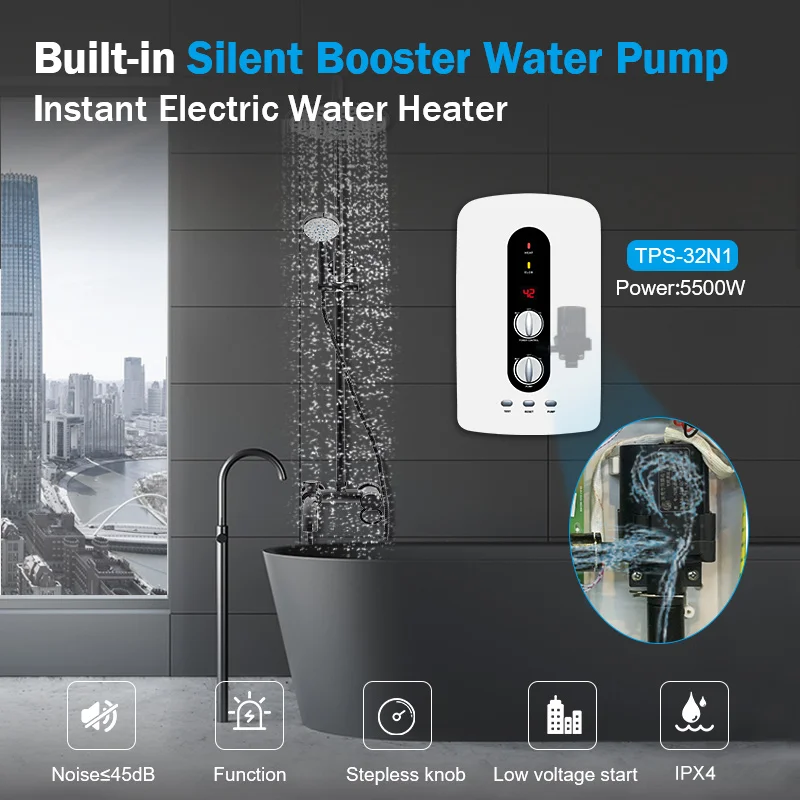 High Efficiency Fast Heating Low Power 4.5kw Instant Electric Tankless  Water Heater Shower for Hotel - China Instant Electric Shower Water Heater  for Hotel and Low Power Instant Electric Water Heater Shower