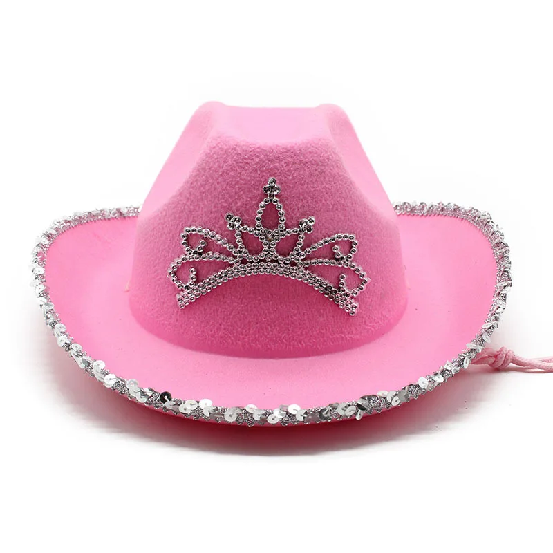 Wholesale Bling Bride Party Cowgirl Hat Women White Pink Blinking ...