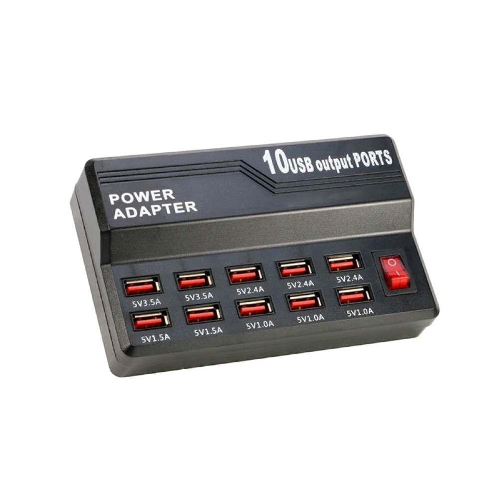
 10-портовый 60W зарядное usb-устройство многопортовое Зарядное устройство USB док-станция для зарядкой от USB с переключателем  