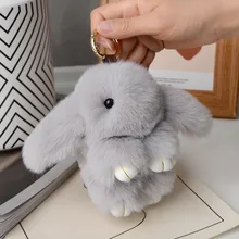 Wholesale Cute Furry Rabbit Plush Dangle Bag Pendant Bunny Car Accessories Plush Keychain Toy