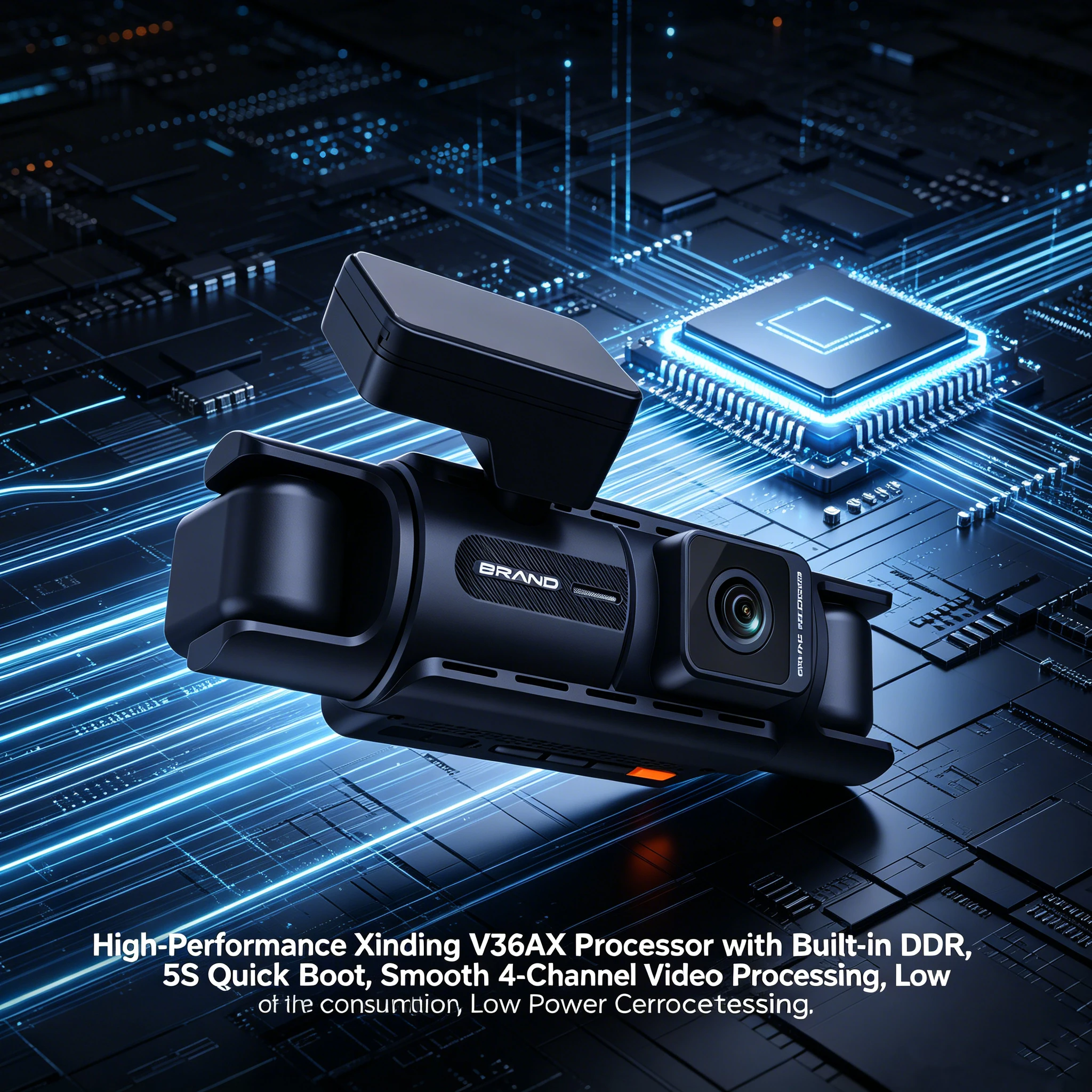 VS225 360° Panoramic 4 Channel Dash Cam Car DVR 4K UHD Front + 1080P Left/Right/Rear No Blind Spot Coverage Fit for Most Cars