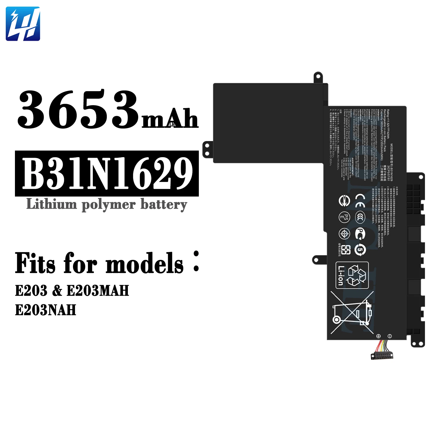 Batteria Originale Asus B31N1503 Per EeeBook E202SA, R206SA, 38Wh, 11.4V, 4 Celle
