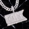 Moissanite 1 pouce + Argent 925