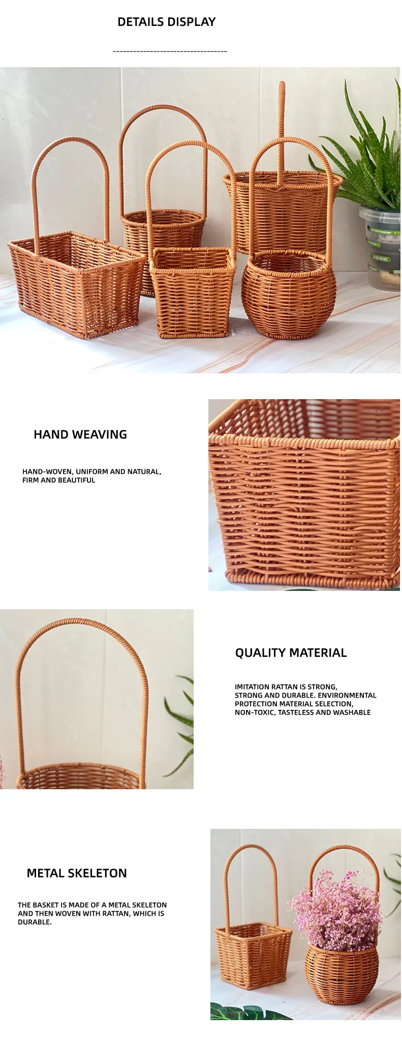 Wholesale Hot Hand Woven Seaweed Mixed Cotton Rope Storage Blue Laundry ...