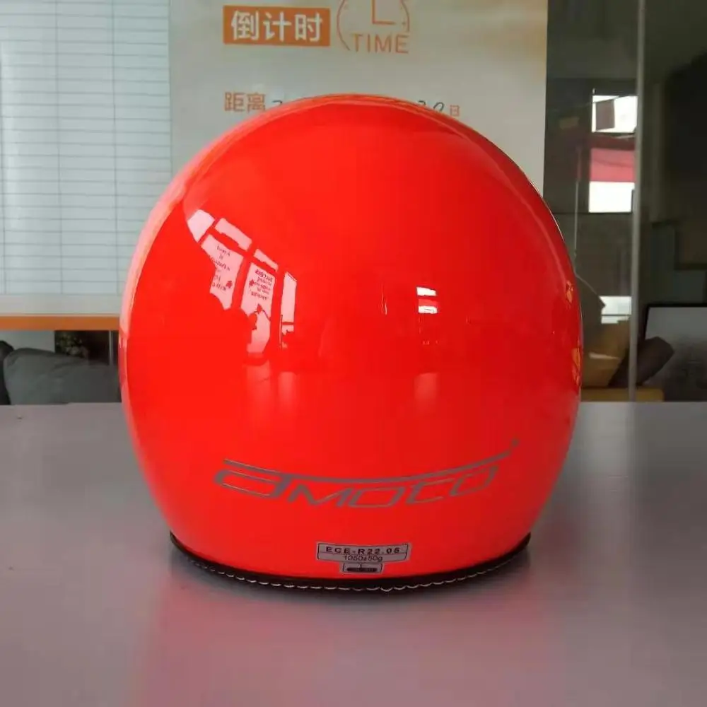 Ярко-оранжевый 818 полулицевой мотошлем с сертификатом