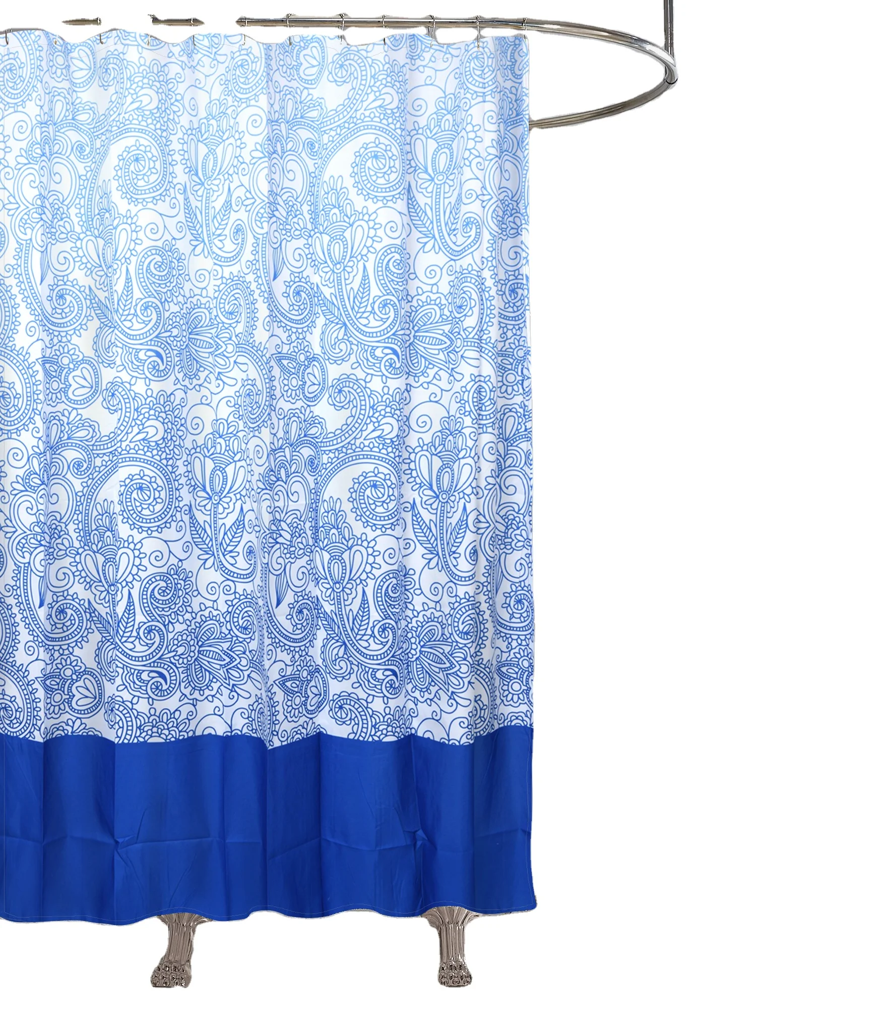 Popular Different Color Repeat  with 12pcs Hooks for Bathroom Accessories Luxury Bathroom Curtain Set