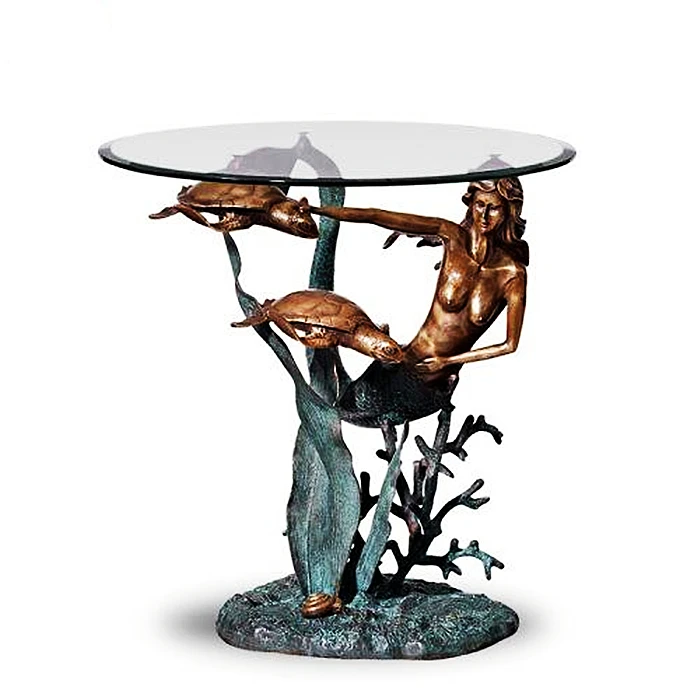 Modern Art Bronze Statue Coffee Table Metal Sculptures Apply Home
