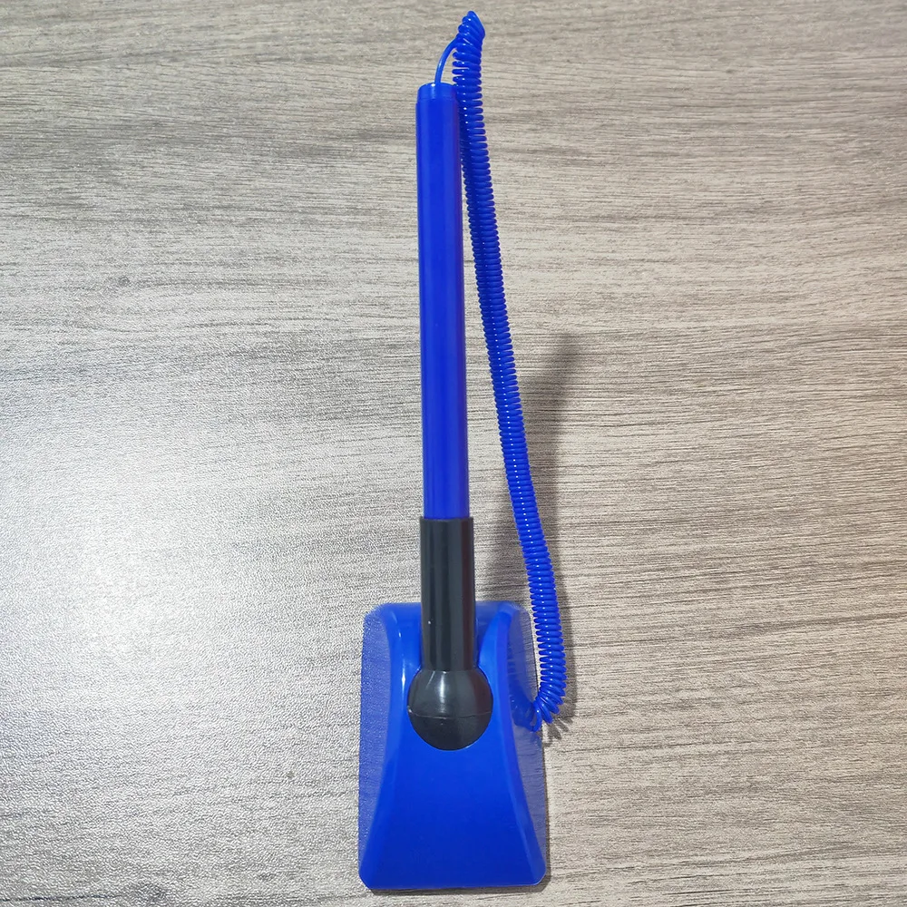2024 New Design Promo Desk Stand Plastic Counter Stick in Table Ballpoint Pen with Black Spring