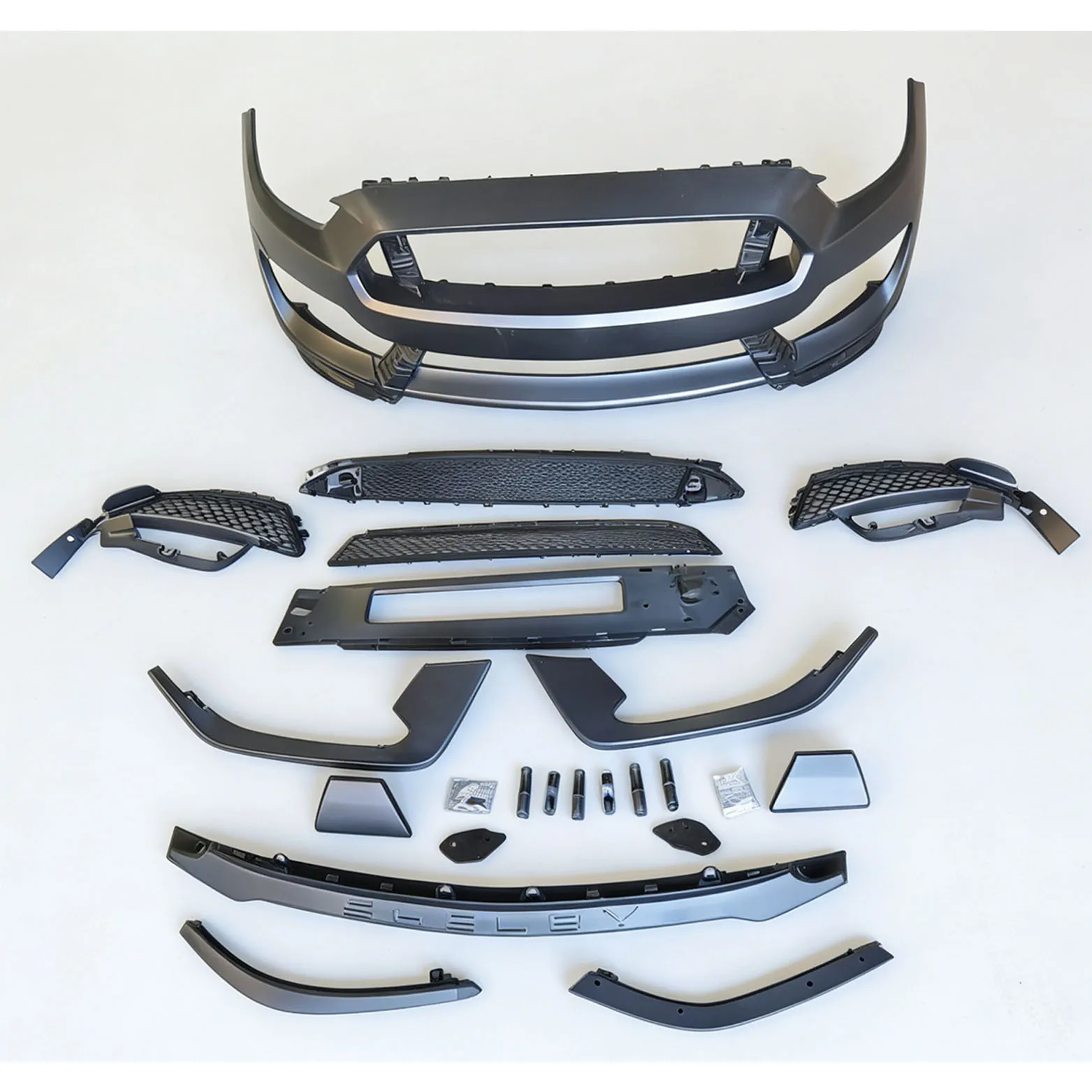 product shelby style look conversion bodykit fascia grille splitter s5 front bumper kit for ford mustang gt350 2015-6