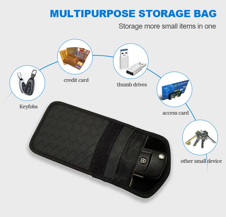 2023 New Style RFID Shielding Pouch for Car Keys RFID  signal Blocker Bag Car Key case Protected Smart Leather Holder