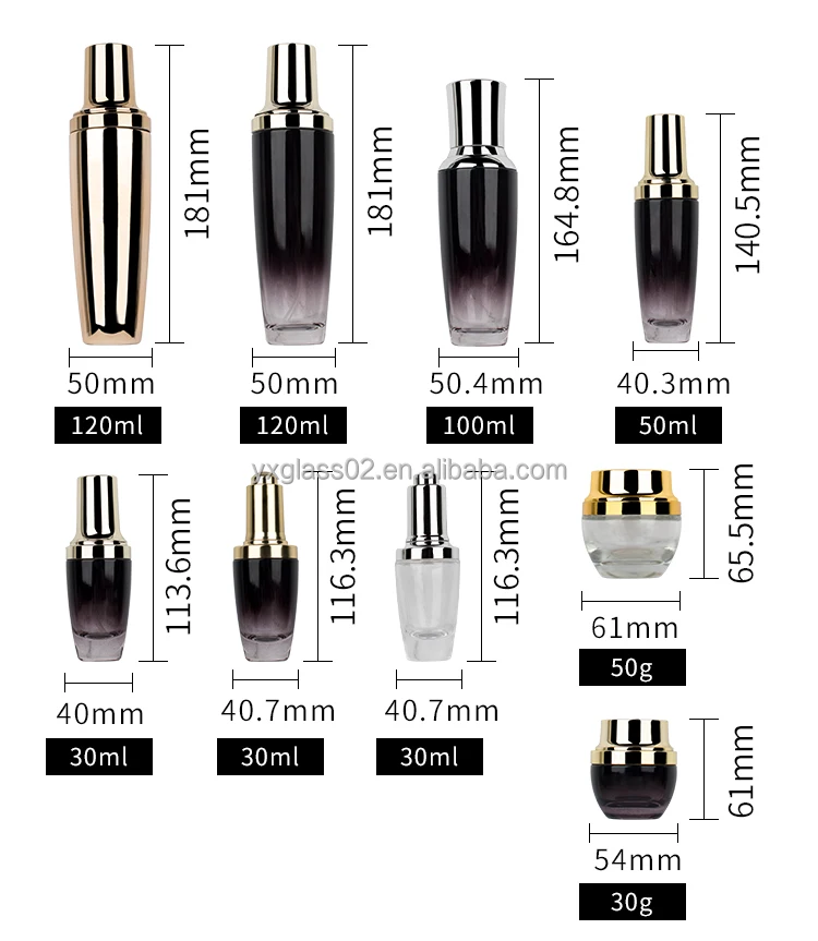 oil dropper bottle flask with gold dropper matte black cosmetic bottle packaging skincare packaging full set luxury factory