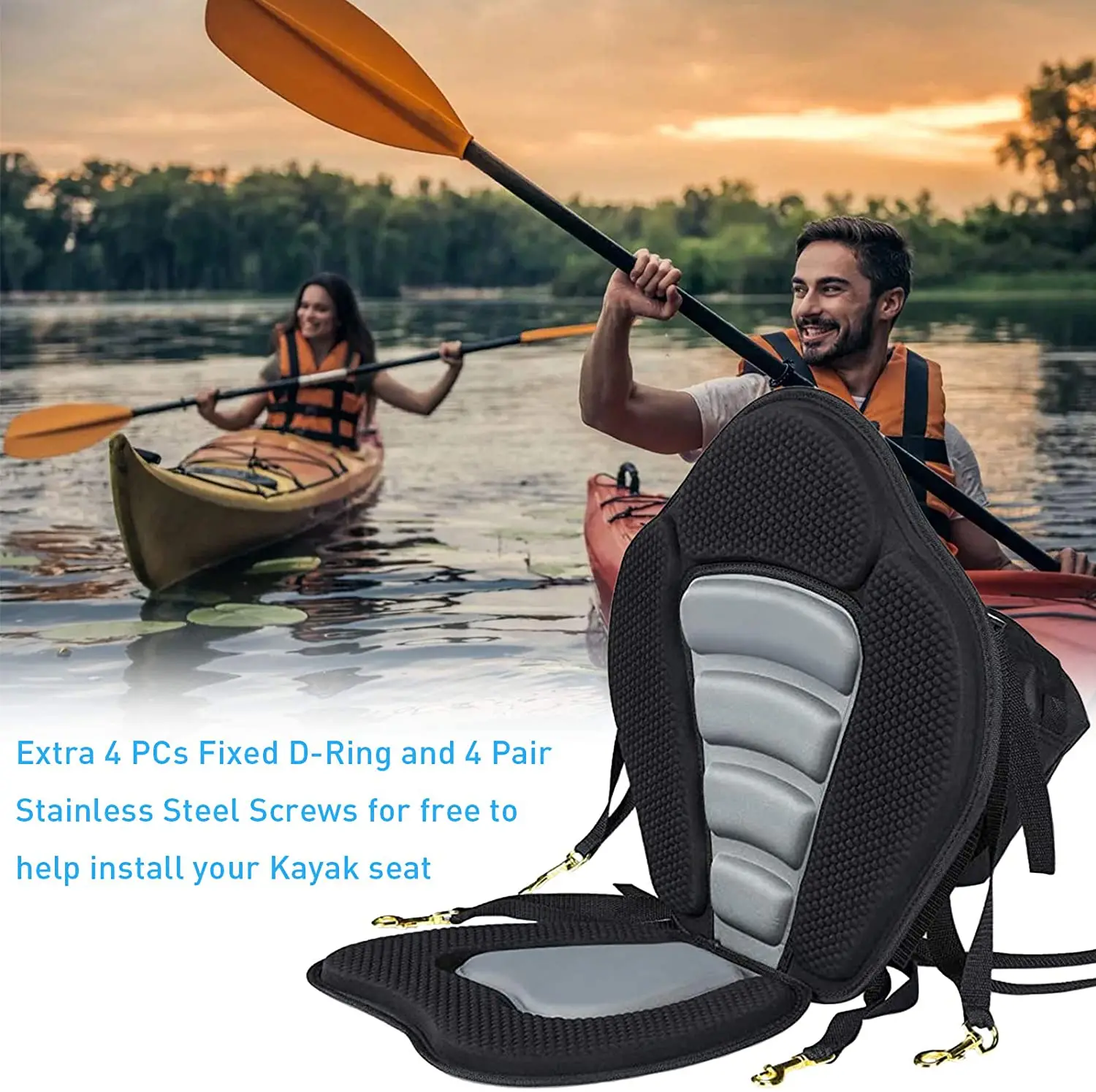 Deluxe Padded Kayak Seat Fishing Boat Seat Deluxe Sitontop Canoe Seat