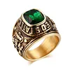 Anello con design aquila verde