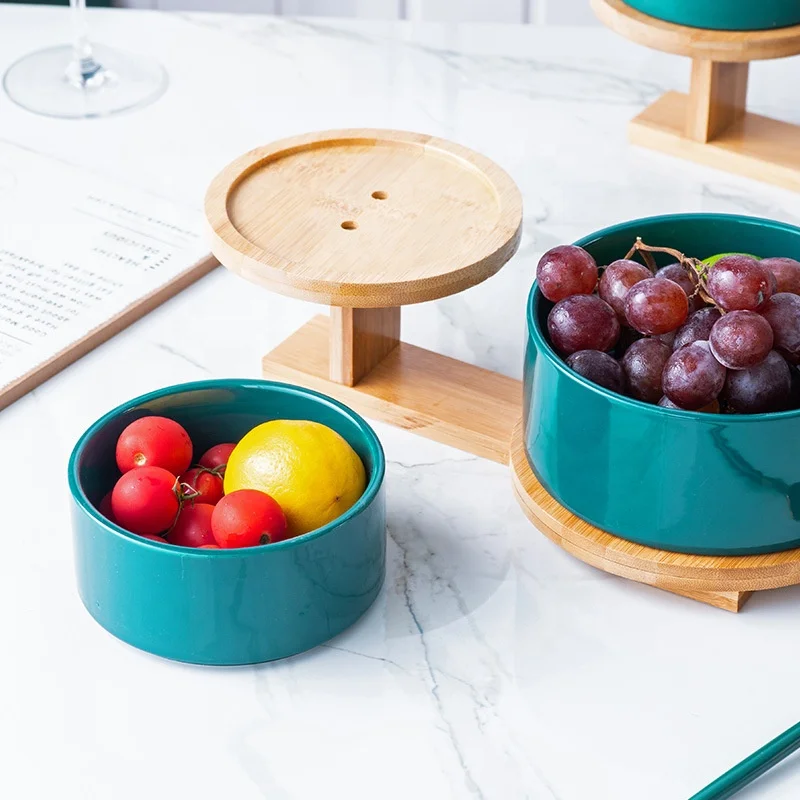 Farbige Keramik Desserts chale Eis kleine Schüssel Kuchen Dessert Schüssel Holz tablett Party Tisch Snack Platte| Alibaba.com