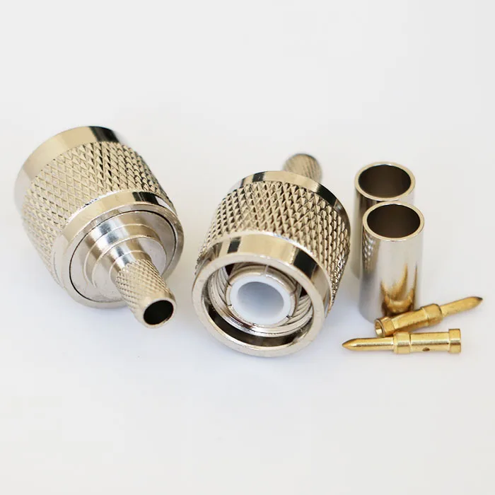 TNC Male Plug Crimp Straight Rf Coax Connector for RG58 Cable