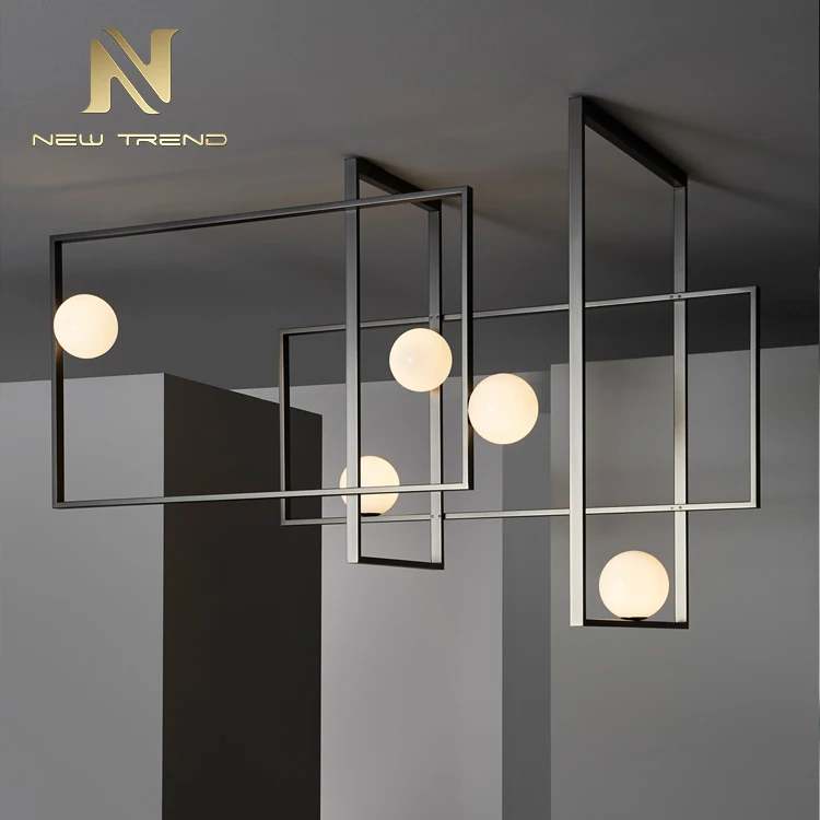 CPL-26 Residential Decoration Chandelier Metal Rectangular Frame Custom Modern Led Pendant Light