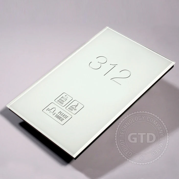 Электронная Дверная панель для отеля дверной звонок с сенсорным управлением из закаленного