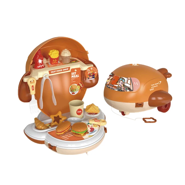 Simulation Play Hamburger Bread Shop Set Toys Cartoon Airplane Fast Food Novelty Toy