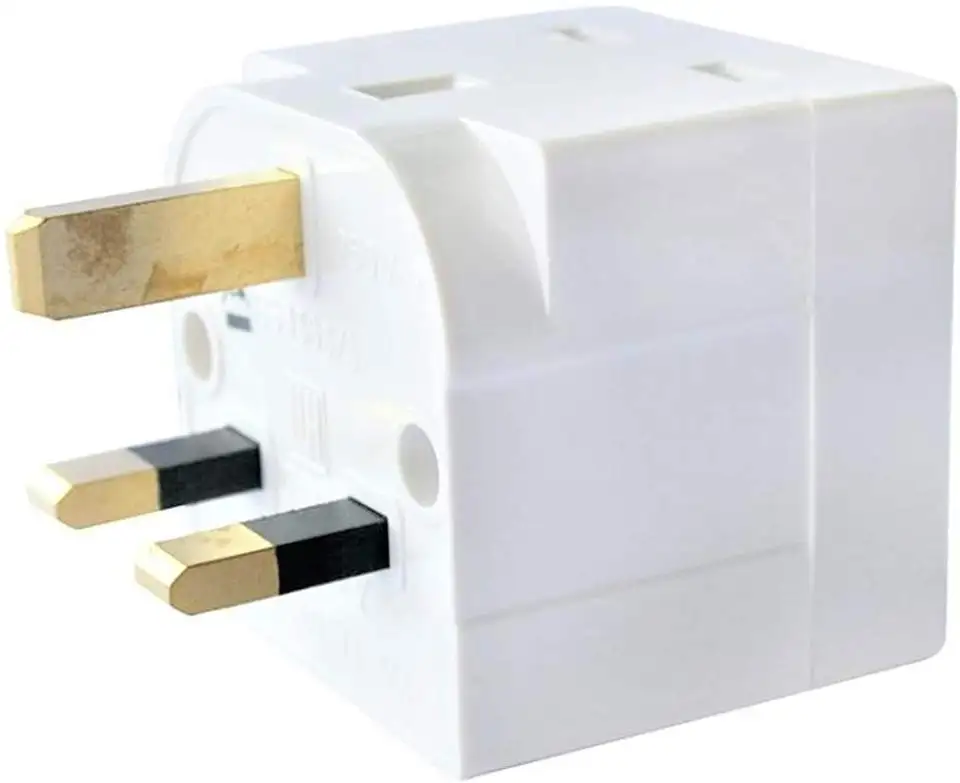 2 Way Double Plug Adaptor/Multi Plugs Extension Sockets Adapter/UK 3 Pin Socket Extensions 250V 13 Amp Power Extender