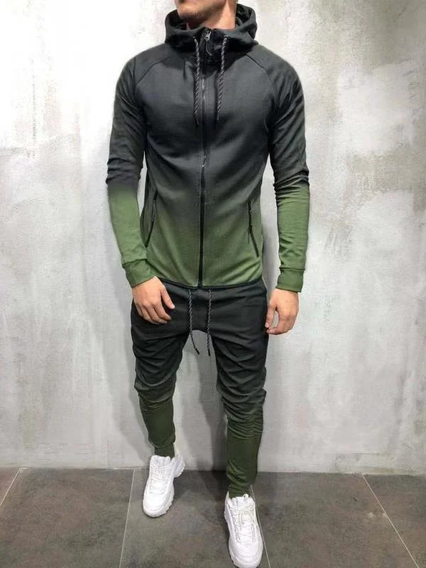 Mens Tracksuit Zipper Jacket Sweatshirt Trouser Sport Jogging Suit