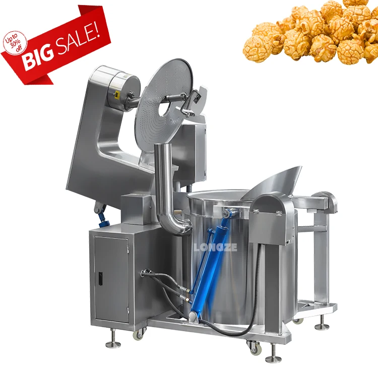 Longze 100L Gas Heating Pop Corn Machine Caramel Flavour Popcorn Making Machine for Supply