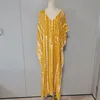 Abito lungo caftano giallo taglie forti