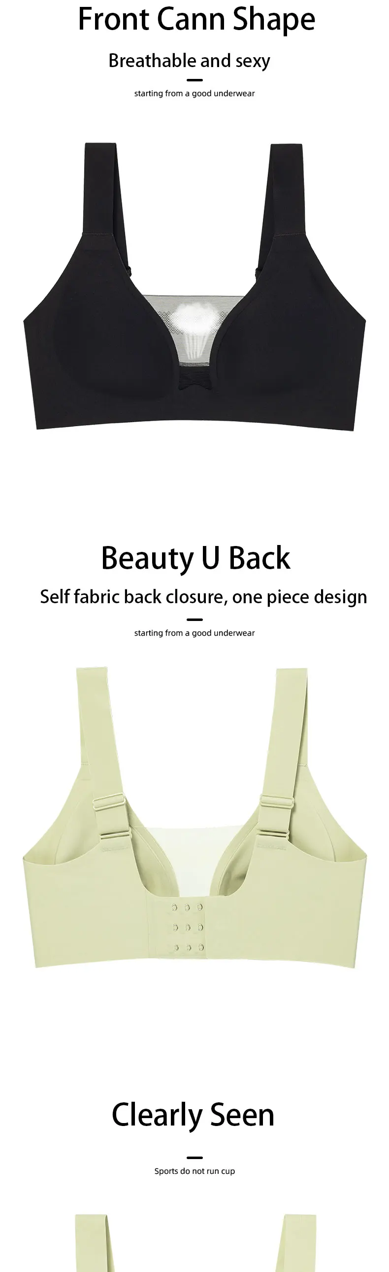 Jelly Stripe Women's Bras Molded Cup Seam Free Bralette Wireless Beyond