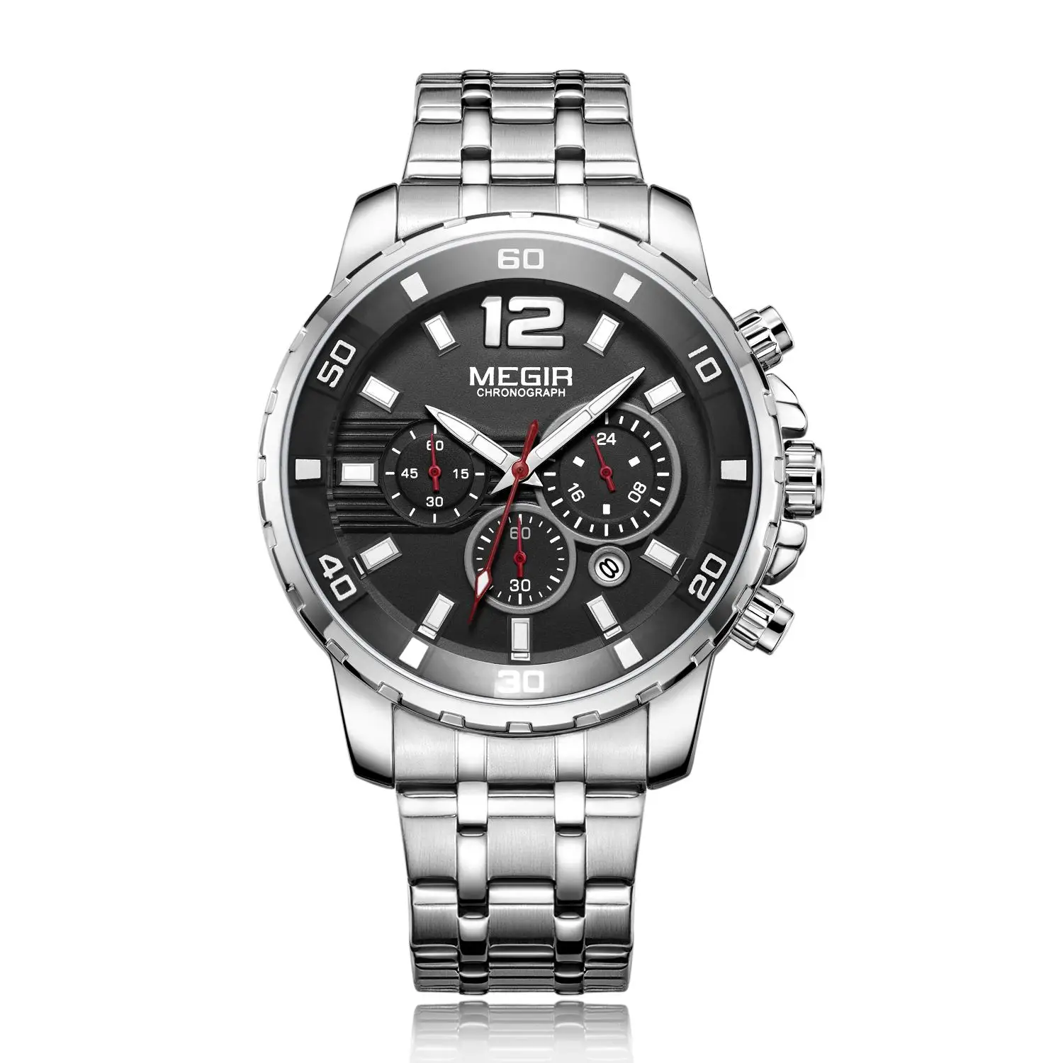 MEGIR 2068 Stainless Steel Band Men's Business Watch