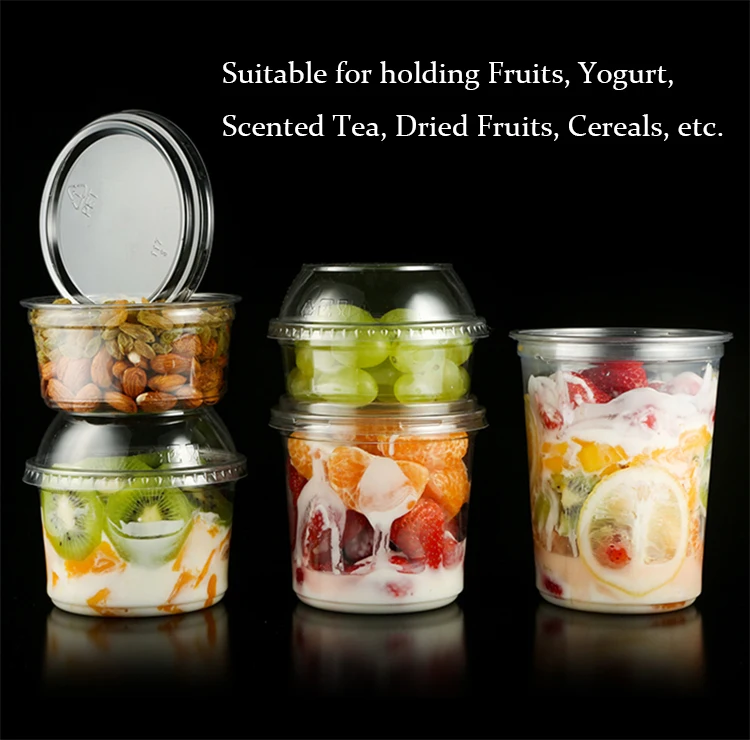 Disposable Clear Pet Plastic Cup Fruit Salad Plastic Cup Dessert Yogurt