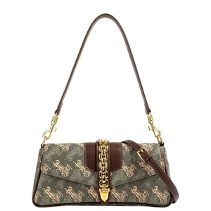 High Quality Green PU Leather Wagon Pattern Crossbody Bag Adjustable Shoulder Strap Lady's Winter Autumn Fashion Low MOQ Direct