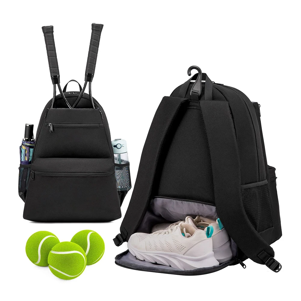 Waterproof Sport Badminton Pickleball Paddle Ball Bag Tennis Rackets Backpack With Separate Shoe Space