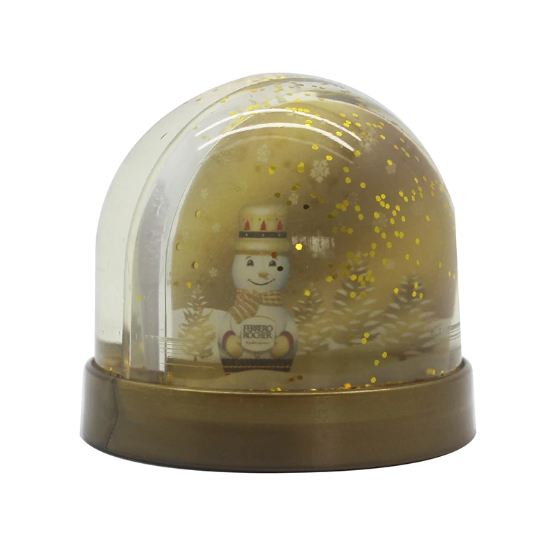 Hot Sale Custom Gold Pretty Cheap Photo Frame Snow Globe Funny Snow Globes With Photo Insert