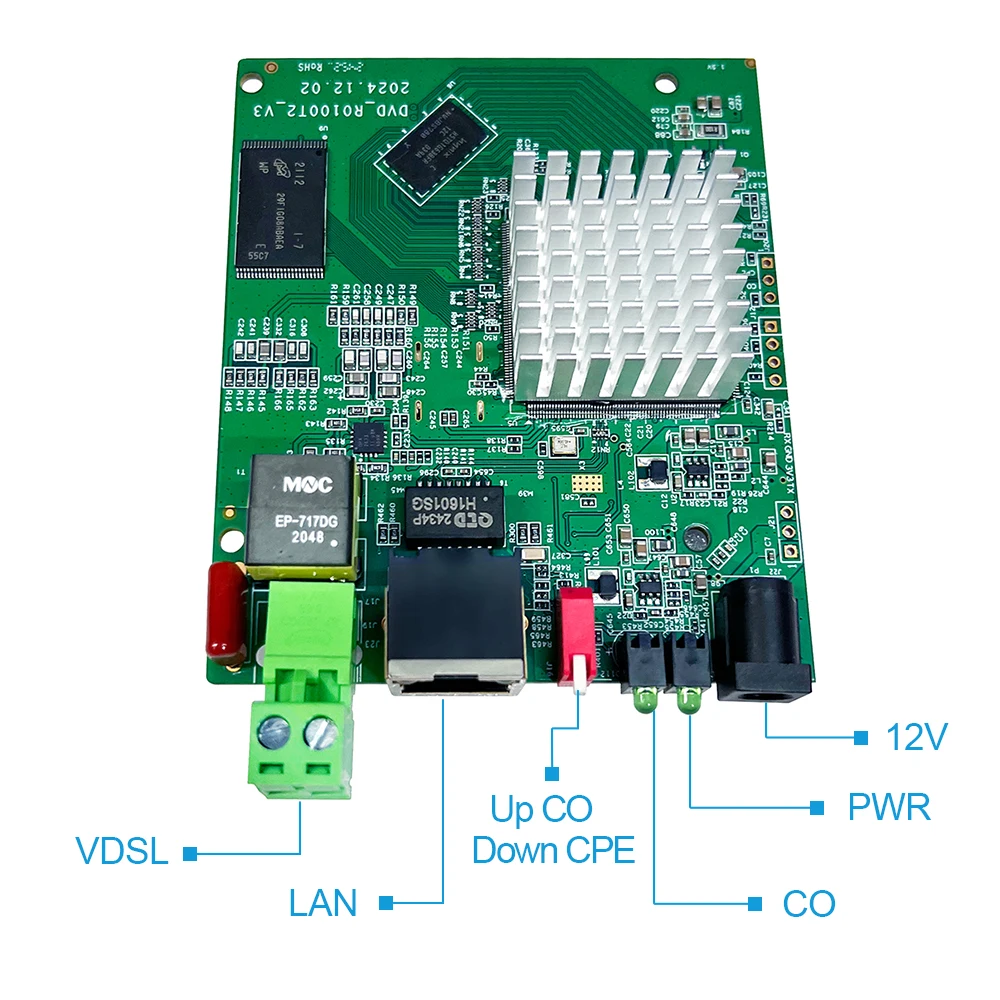 Ethernet Over VDSL2 Repeater 10/100/1000Mbps 3KM Phone Line 2 Wire Ethernet Extender