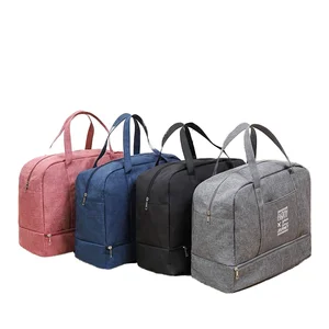 custom logo Outdoor Travel Wholesale China Fashion Polyester Garment Duffel Bag Dry Wet Separation Custom Logo Gym Wash Bags Heavy Duty