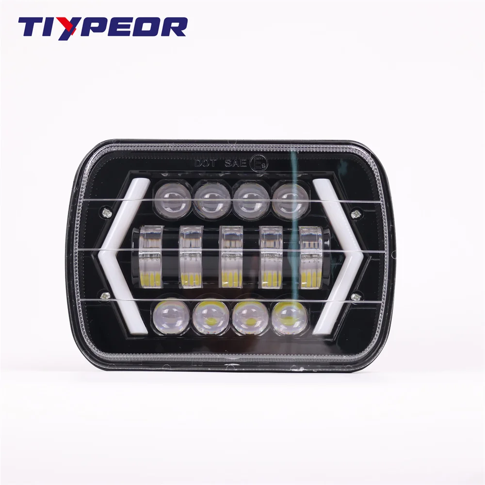 product tiypeor motorcycle car headlight 7inchled drl brightest for toyota pickup truck hi lo beam halo light car motorcycle accessories-6
