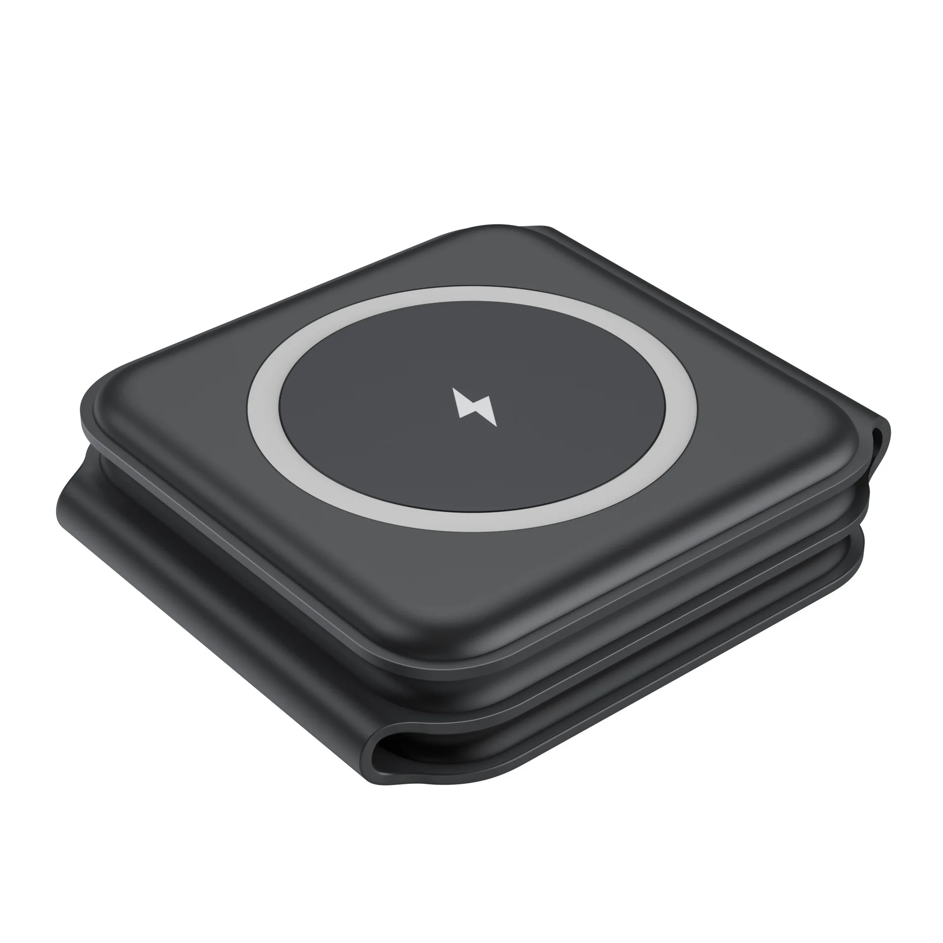 Custom Printing Logo Stand Magnetic Earbuds Watch Cellphone Foldable Multifunction Chargers 3 in 1 15W Wireless Charger